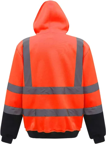 Miniatura 2 de Hi-Vis - Sudadera con capucha ANSI Clase 3 Naranja+azul marino