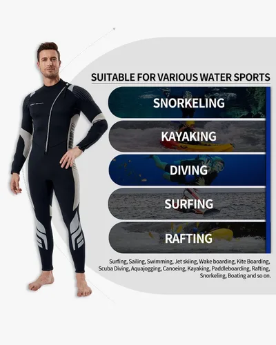 Miniatura 5 de Seaskin Trajes de neopreno para hombres y mujeres de 3 mm con cremallera frontal, traje de neopreno completo