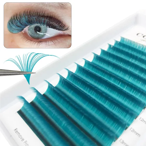 Miniatura 28 de CoMango Easy Fan - Extensiones de pestañas rizadas C/D de 0.05/0.003 in, pestañas de volumen que florecen automáticamente, color negro mate 2D-20D