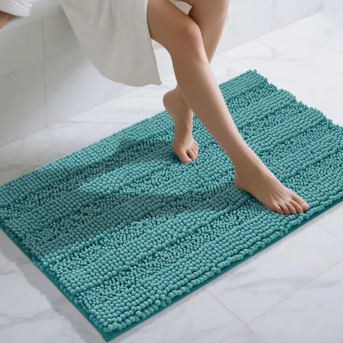 Miniatura 52 de Yimobra Alfombras lavables para baño, alfombra de baño de chenilla súper suave y absorbente para piso y alfombra, alfombra antideslizante de secado