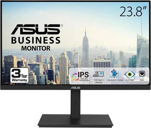 ASUS Monitor de acoplamiento 1080P de 23.8 pulgadas (VA24ECPSN) - Full HD, IPS, 75Hz, sincronización adaptativa, altavoces, cuidado de los ojos, luz