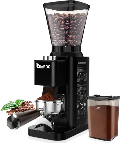 Molinillo de Café Eléctrico con Rebaba Cónica para Espresso, Molinillo de Granos de Café para Uso Doméstico Mejorado con 48 Configuraciones de