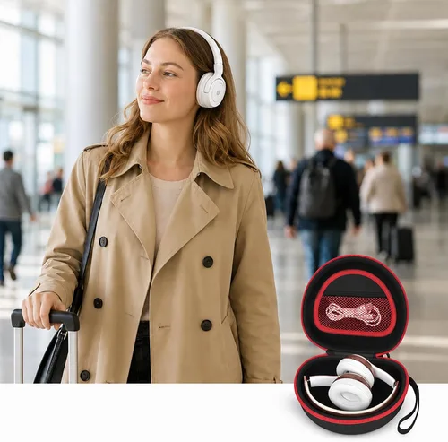 Miniatura 5 de Funda para auriculares compatible con Mpow 059, Beats Studio3, Beats Solo3, Solo2, Picun P26, para Elecder i39 y más, auriculares inalámbricos Negro