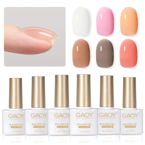 Miniatura 13 de GAOY - Gel de construcción transparente para uñas, fortalecedor de uñas de 16ml en una botella, gel duro para extensión de uñas, esmalte en gel