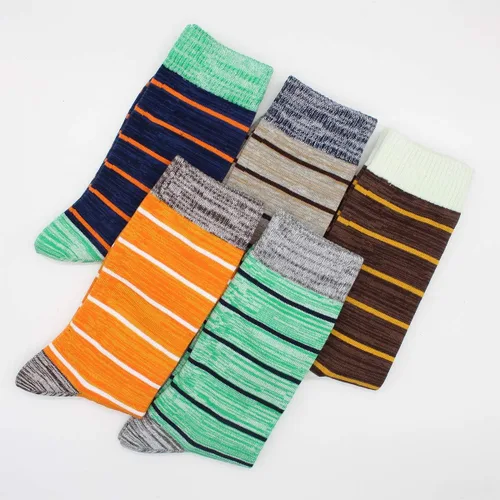 Miniatura 11 de TOEJYJ Calcetines de vestir divertidos para hombre, paquete de calcetines casuales divertidos, coloridos calcetines de algodón a rayas, talla 10-13