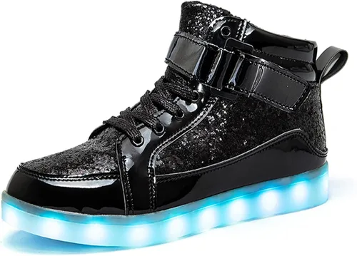 IGxx Zapatos con luz LED para niños, tenis de alta calidad, zapatos con luces para niños, carga USB, entrenadores luminosos intermitentes para