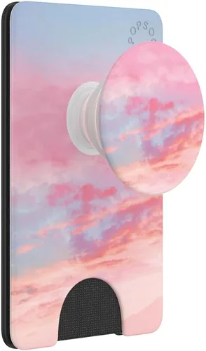 Miniatura 6 de Cartera para teléfono PopSockets con soporte expandible, tarjetero para teléfono - Nubes rosas Rosa (Pink Clouds)