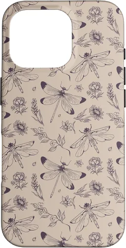Miniatura 20 de Vintage Dragonfly Tan Sand Beige Wildflower Floral Flower Case for iPhone 16