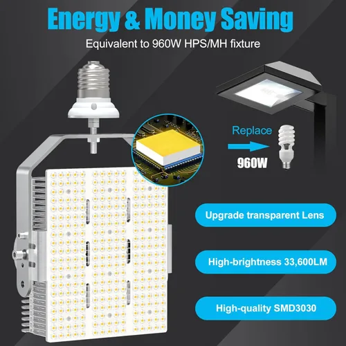 Miniatura 3 de BBESTLED Kit de reacondicionamiento de caja de zapatos LED de 240 W, E39 Mogul Base LED luces de cancha deportiva, luces de poste ETL, accesorio
