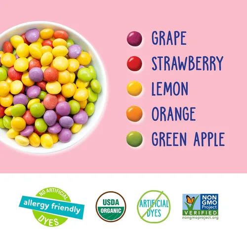 Miniatura 5 de YumEarth Organic Giggles Caramelos Masticables – Apto para alérgicos, sin colorantes artificiales, sin OGM, sin gluten, sabor a fruta, snacks