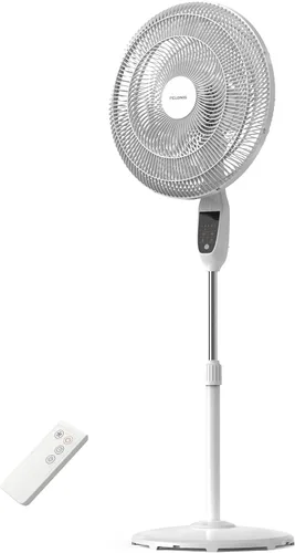 Miniatura 10 de PELONIS PFS45A5BBB - Ventilador de pie oscilante de 45 cm (18 pulgadas) con 5 palas, control remoto, pantalla LED, 5 ajustes de velocidad