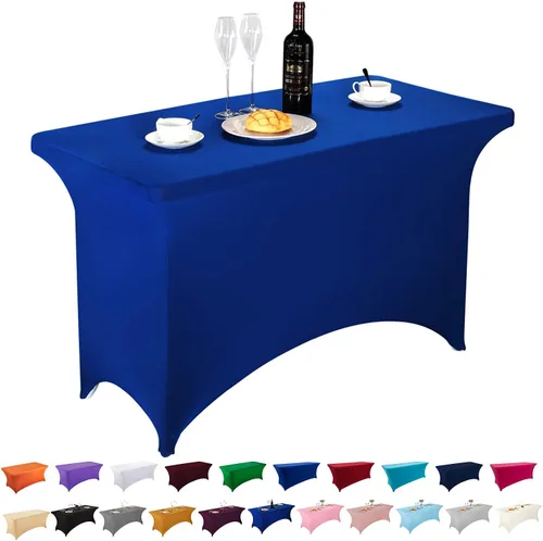 Miniatura 73 de LZY Cubierta de Mesa Elástica Ajustable de Spandex para Mesa Plegable de 6 pies, 4 pies o 8 pies, Mantel de Cóctel Rectangular, Perfecto para Champn
