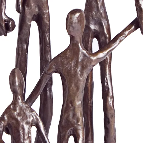 Miniatura 3 de Danya B. Decoración de estantes para el hogar (ZD11021) – Arte de metal fundido en arena escultura de bronce familia de cinco – Forrado