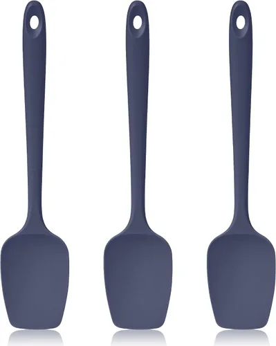 Espátulas Resistentes al Calor de 600ºF, Cuchara de Silicona Sin Costuras para Cocina Segura para Alimentos de Alto Calor, Juego de Espátulas Azul