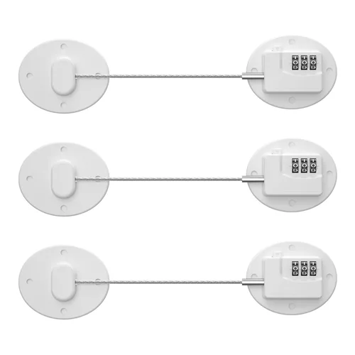 Miniatura 13 de Cerradura de Refrigerador - Cerradura de Combinación Resistente para Nevera, Cerraduras de Gabinete a Prueba de Niños, Sin Llaves Necesarias