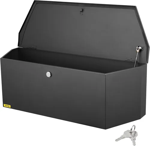 Miniatura 18 de VEVOR Caja de Lengüeta para Remolque, Caja de Herramientas de Placa Diamantada de Aleación de Aluminio, Caja de Herramientas Resistente Tuckbed