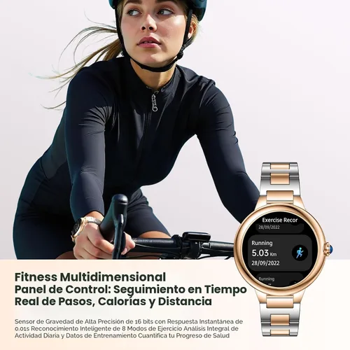 Miniatura 4 de SOUYIE Reloj inteligente de lujo 2026 para mujer, pantalla AMOLED de 1.19 pulgadas, reloj inteligente DA GPT, frecuencia cardíaca, monitor de sueño
