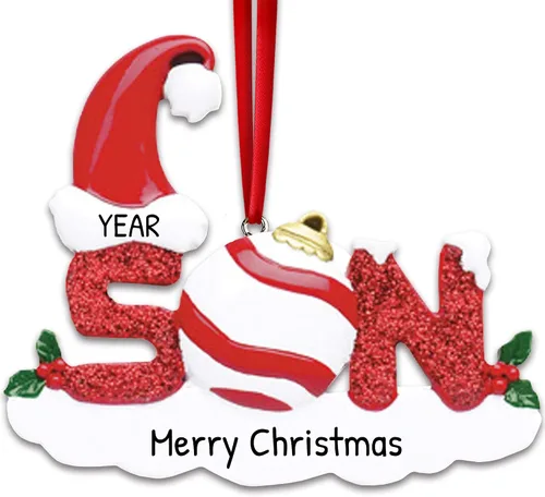 Miniatura 11 de Adorno de Navidad familiar personalizado – Adorno de papá, adornos personalizados para papá 2025, regalo personalizado para papá nuevo para árbol