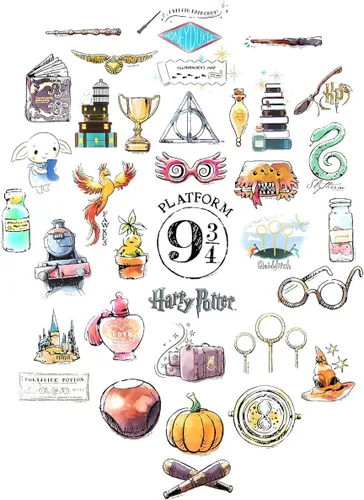 Miniatura 4 de Conquest Journals - Calcomanías de vinilo de acuarela de Harry Potter, juego de calcomanías únicas, 5 hologramas, impermeable, resistente a