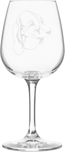 Miniatura 113 de Copa de vino de 12.75 onzas con diseño de perro grabado