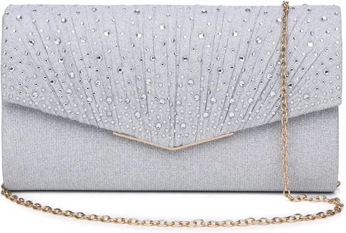 Bolso de noche para mujer, bolso de mano con diamantes de imitación, lentejuelas con purpurina, bolso cruzado para mujer, fiesta de boda