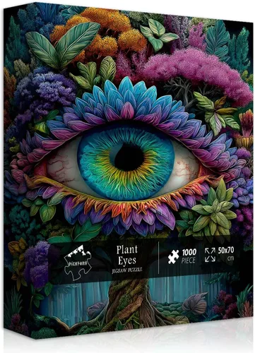 Miniatura 10 de Impossible Puzzles para adultos de 1000 piezas, diseño de diamantes de cristal degradado colorido de ojos con temática de arte abstracto, difícil