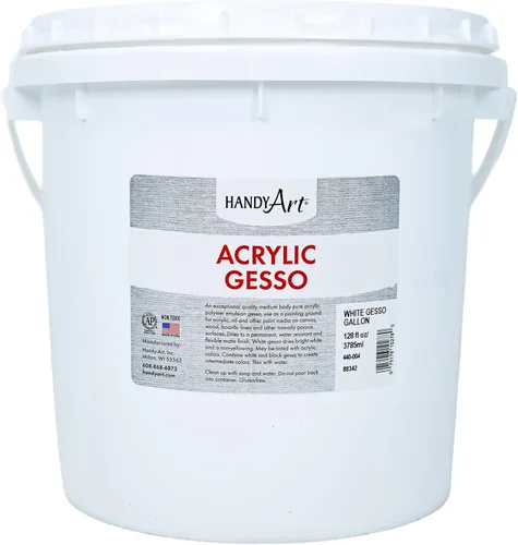 Miniatura 13 de Handy Art Gesso acrílico, 16 onzas, blanco, imprimación para lienzo, madera y superficies de pintura de artistas, mejora la adherencia de la pintura