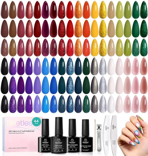 Miniatura 17 de beetles colección “Fantasyland” - Esmaltes en gel permanentes, de 20 colores, pastel, rosa brillante, morado, azul marino, verde y con brillantina