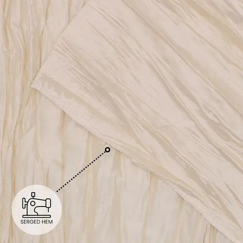 Miniatura 4 de Your Chair Covers - Paquete de 10 servilletas de tela de tafetán arrugadas de color champán de 20 pulgadas, servilletas de lino de gran