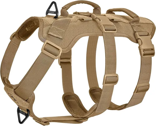 Miniatura 10 de OneTigris Arnés para perro a prueba de escape, arnés para perro sin tirones con asas, arnés táctico multiusos para perros grandes, uso diario