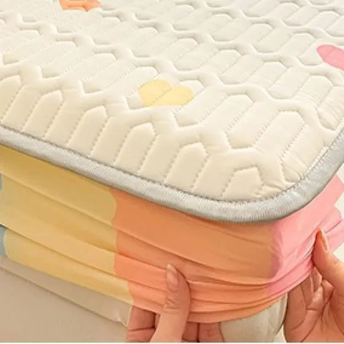 Miniatura 3 de FCLDESHOP Comfort Hotel - Sábana bajera ajustable de bolsillo profundo, juego de sábanas bajeras y fundas de almohada de seda de hielo de látex