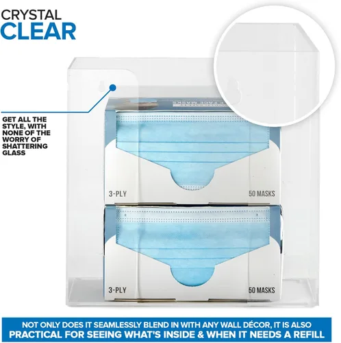 Miniatura 3 de Stock Your Home Dispensador doble de guantes acrílicos, estante para caja de pañuelos, soporte de pared para guantes, para cocina, armario