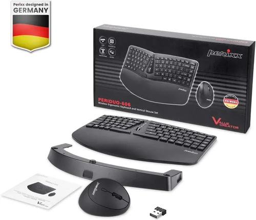 Miniatura 7 de Perixx PERIDUO-606 ES Conjunto de teclado Compacto Ergonómico inalámbrico y Ratón Vertical portátil - con reposa muñeca Ajustable y Teclas