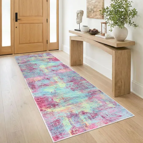 Miniatura 41 de IOHOUZE Alfombra pequeña abstracta de 2 x 3 pies, alfombra de entrada lavable para entrada interior, alfombras con respaldo de goma, alfombra gris
