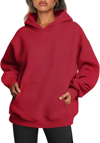 Miniatura 7 de Trendy Queen - Sudaderas extragrandes con capucha para mujer, suéteres de manga larga, sin botones, de vellón, de otoño, ropa de invierno