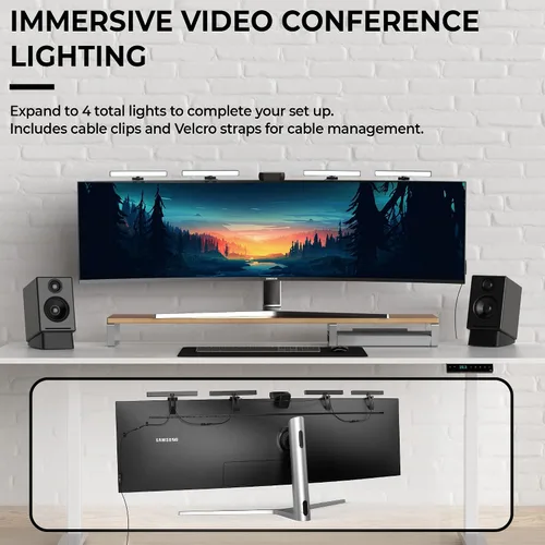 Miniatura 7 de HumanCentric Iluminación de videoconferencia, luz solo complementaria para transmisión y videoconferencia, el kit solo para complemento requiere un