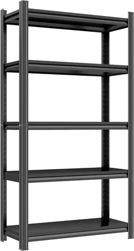 Miniatura 11 de Estantería de garaje totalmente metálica de 73 pulgadas de alto y 47.3 pulgadas de ancho, estantes de fácil montaje, estante de 5 niveles, estante