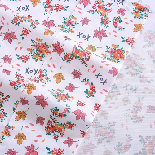 Miniatura 6 de Betsey Johnson - Sábanas de cama King, ropa de cama suave y ligera, resistente a la decoloración y a las arrugas (rosa follaje otoño, King)
