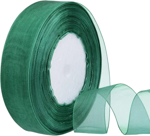 Miniatura 9 de Hapeper Cinta de gasa de organza transparente de 1 pulgada, 50 yardas/rollo (negro)