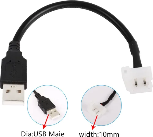 Miniatura 2 de Conector de luz LED USB de 0.394 in - USB a 2 pines, clip sin soldadura para tiras de luz LED 3528/5050 (paquete de 6)