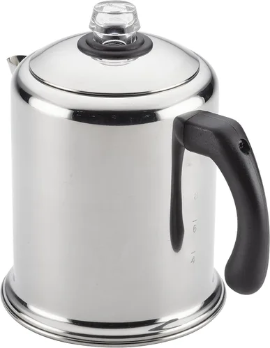 Miniatura 12 de Farberware 47053 Percolador de café clásico de acero inoxidable Yosemite de 12 tazas, cafetera de 12 tazas, plateado
