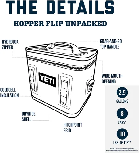 Miniatura 2 de YETI Hopper Flip 8 Hielera Suave Portátil Rojo rescate