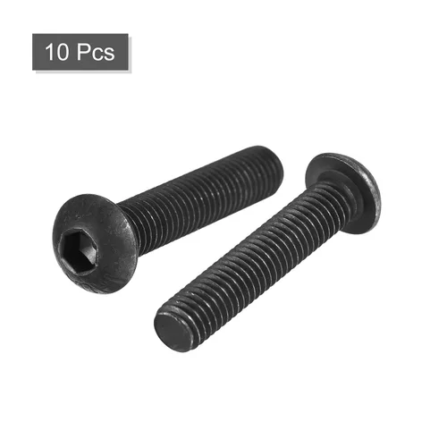 Miniatura 3 de uxcell Tornillos de cabeza de botón hexagonal M8x40mm Tornillos de acero de aleación 10pcs