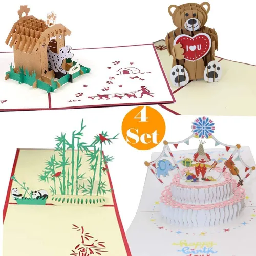 Miniatura 11 de Tarjetas emergentes de flores 3D, tarjeta de felicitación de flores con sobres para todas las ocasiones, 4 tarjetas de flores surtidas para Acción