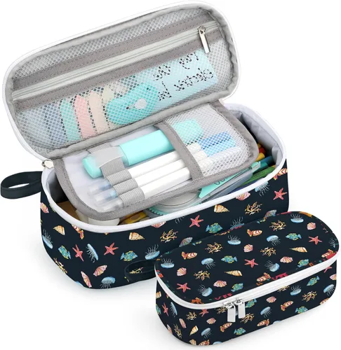 Miniatura 17 de Jcocylse Estuche para Lápices de Gran Capacidad, Estuche Portátil para Lápices, Bolsa para Suministros Escolares para Estudiantes Universitarios