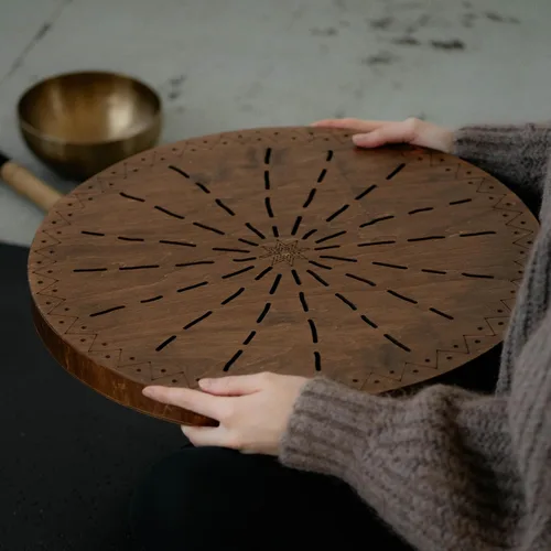 Miniatura 8 de Tambor oceánico de madera de cascada de 20 pulgadas meditativo para baño de sonido relajante forma de géiser (sin bolsa)