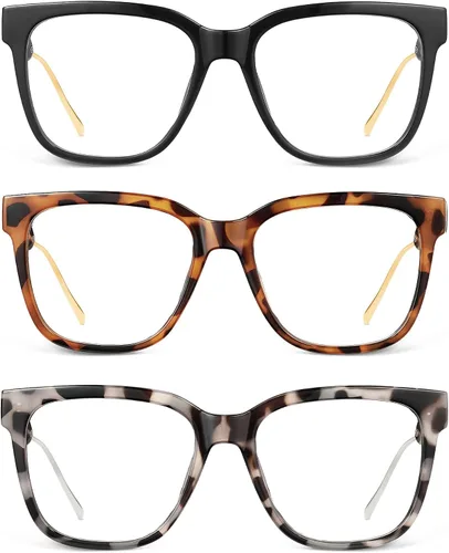 JM Gafas de lectura de gran tamaño para mujer, lectores cuadrados elegantes para mujeres y hombres/W bloqueo de luz azul de moda para mujer