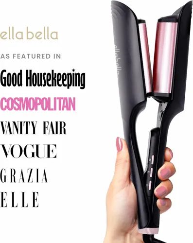 Miniatura 3 de ELLA BELLA® Ultimate Waver Rizador • Herramienta Rizadora • Ajustes de calor ajustables • Rizador de pelo de doble voltaje • Tecnología Negro/Oro