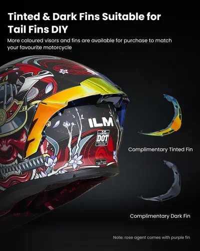 Miniatura 5 de ILM - Casco completo de motocicleta con Pinlock compatible con viseras y aletas transparentes y tintadas, casco para Street Bike y Motocross