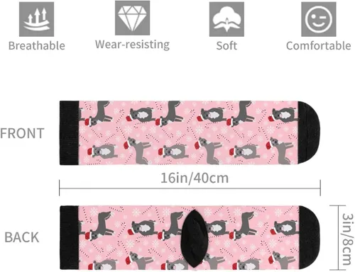 Miniatura 6 de Pitbull - Calcetines casuales de Navidad para hombres y mujeres, divertidos y divertidos calcetines de tubo, negro y blanco